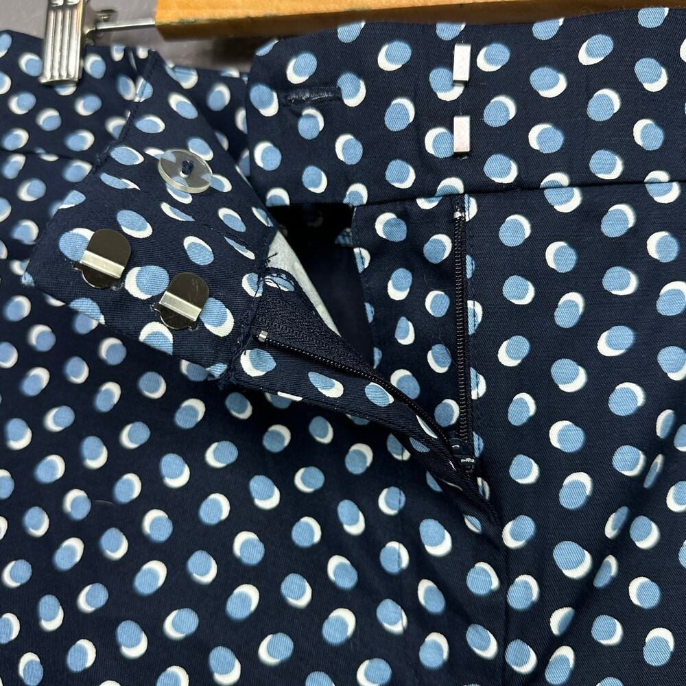 Ann Taylor Factory The Crop Mid Rise Slim Leg 12 Dress Pants Blue Polka Dot NEW - Picture 4 of 8